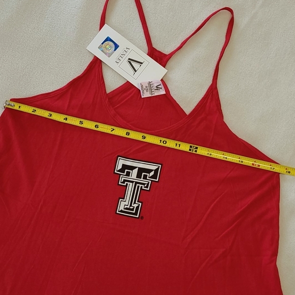 NEW Texas Tech Racerback Tank Top Spaghetti Strap Soft Graphic Logo women's Medm - Picture 7 of 9